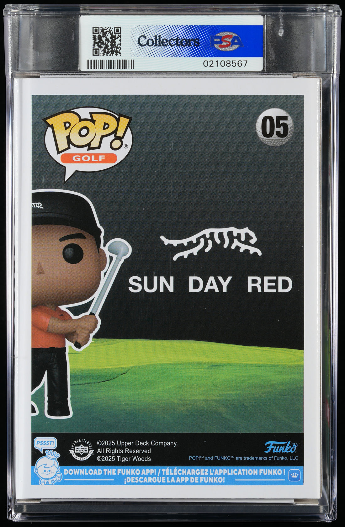 Tiger Woods Funko Pop 2025 '' Sun Day Red '' Golf #05 - Graded PSA 9