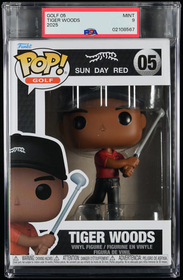 Tiger Woods Funko Pop 2025 '' Sun Day Red '' Golf #05 - Graded PSA 9