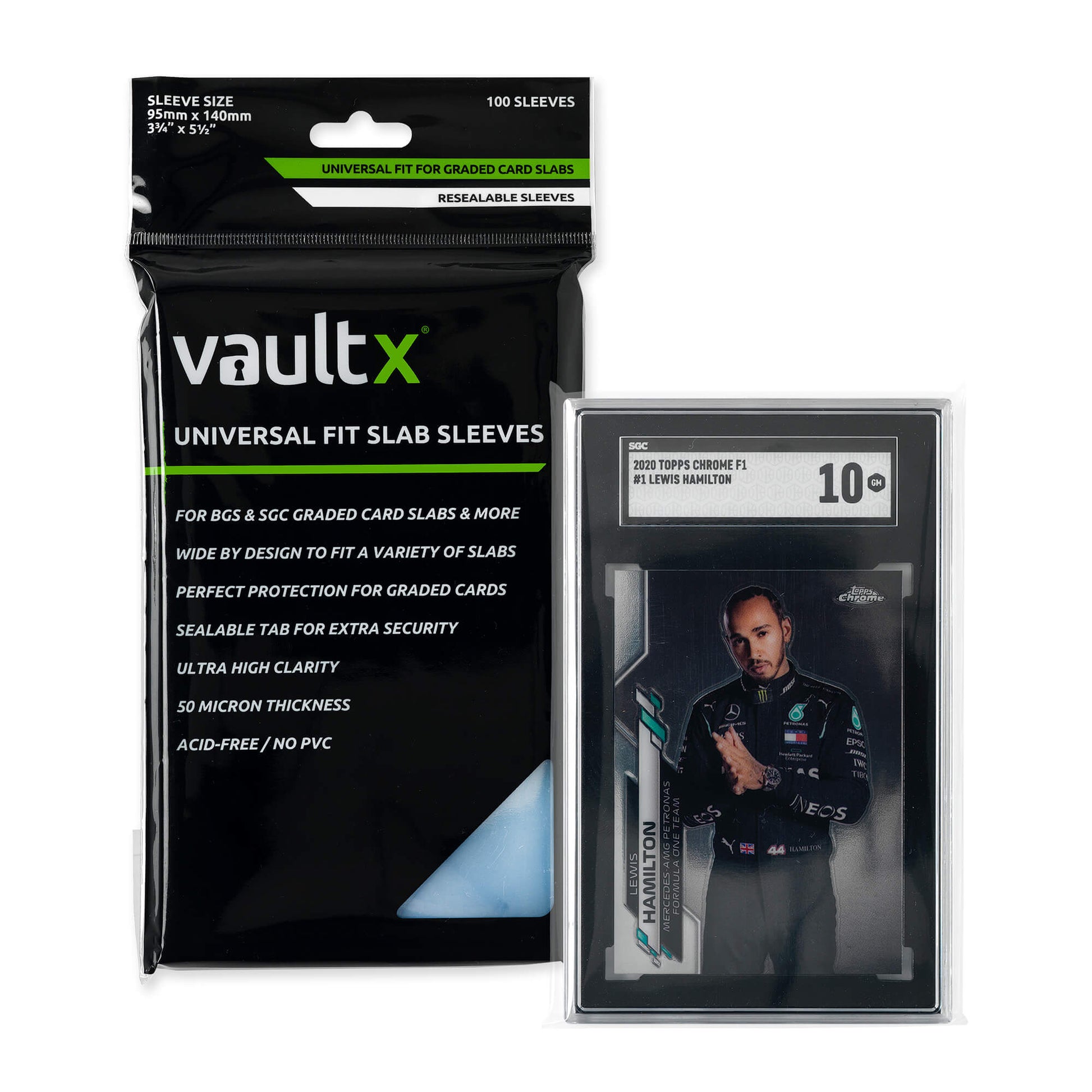 Vault X Universal Fit Slab Sleeves for Graded Cards - 100 Sleeves Vault X