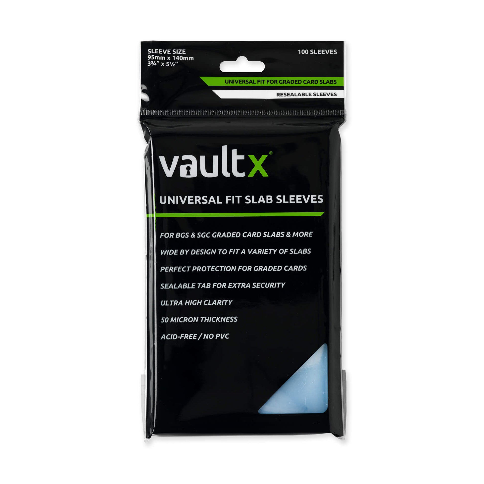 Vault X Universal Fit Slab Sleeves for Graded Cards - 100 Sleeves Vault X
