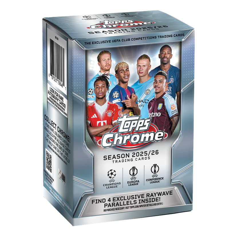 2025-26 Topps Chrome UEFA Club Competitions Blaster Value Box