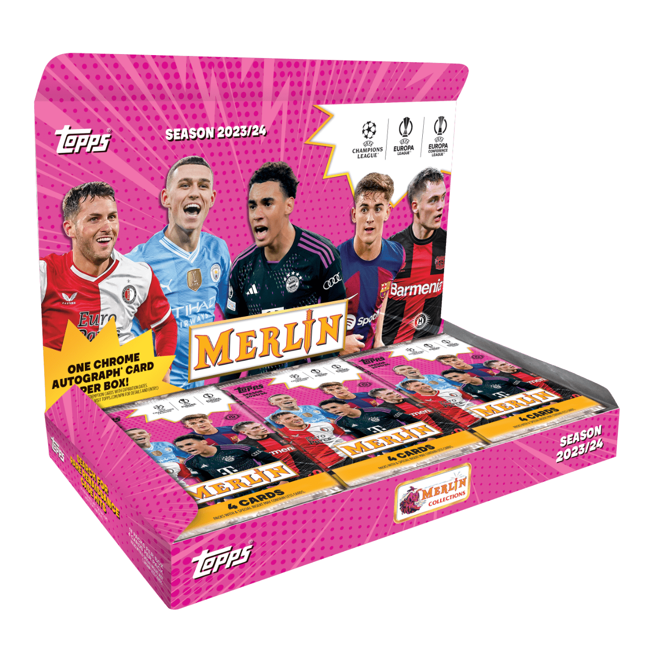 2023-24 Topps UEFA Club Competitions Merlin Chrome Soccer Hobby Box