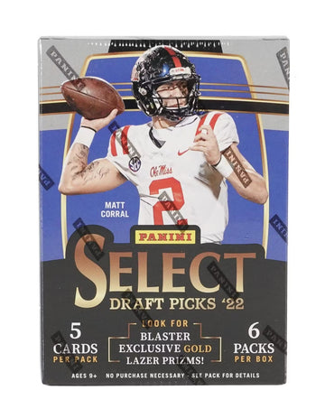 2022 Panini Select Draft Picks American Football Blaster Box (Gold Lazer Prizms!)