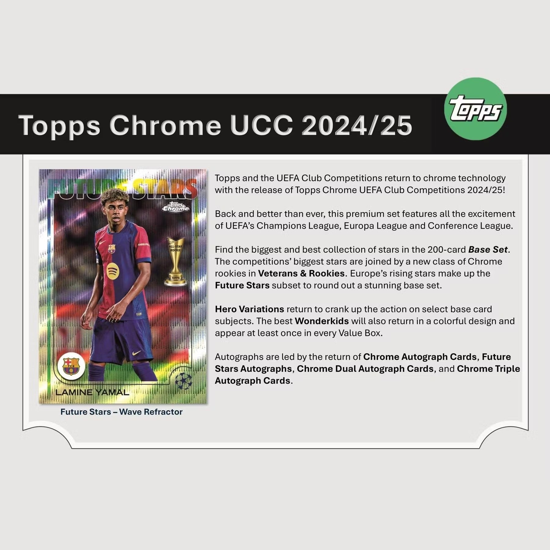 2024-25 Topps Chrome UEFA Club Competitions Blaster Box