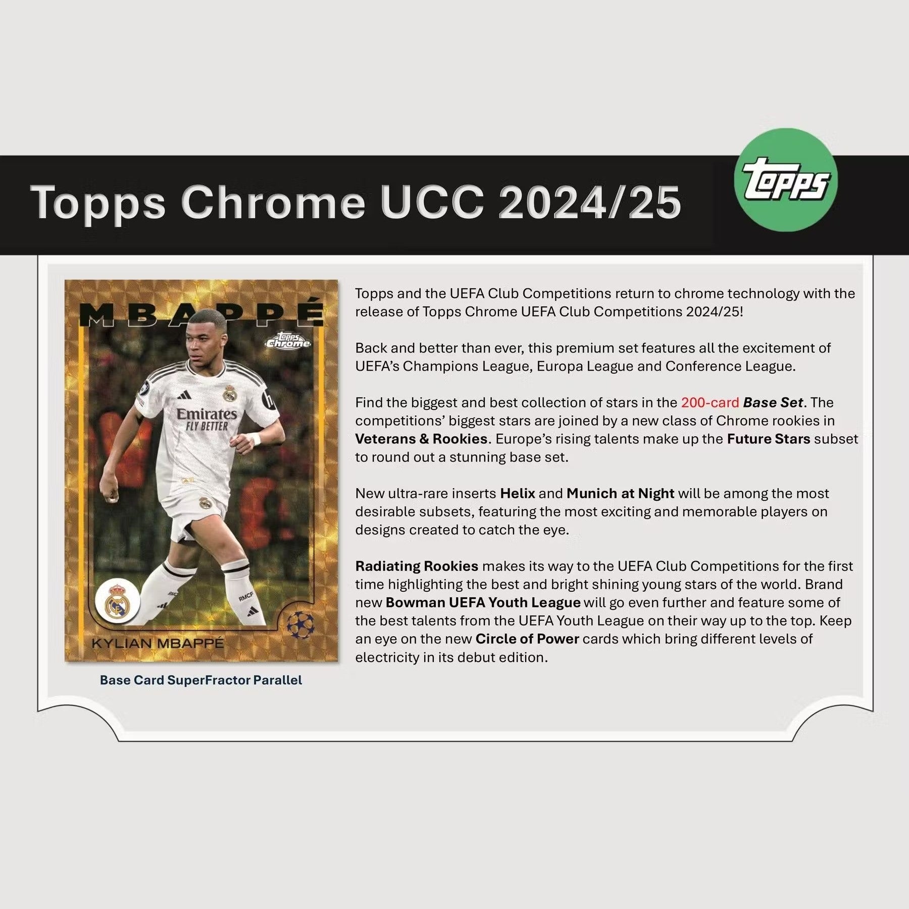 2024-25 Topps Chrome UEFA Club Competitions Soccer Hobby Box