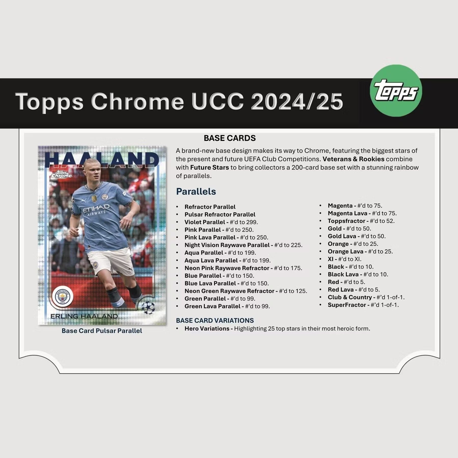 2024-25 Topps Chrome UEFA Club Competitions Soccer Hobby Box