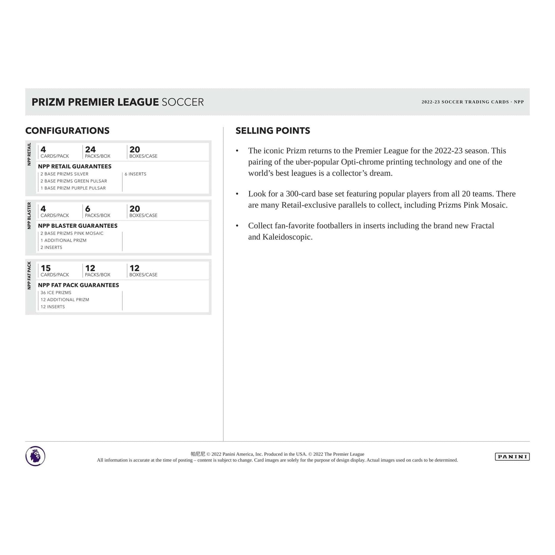 2022-2023 Panini Prizm Premier League EPL Soccer Retail Box