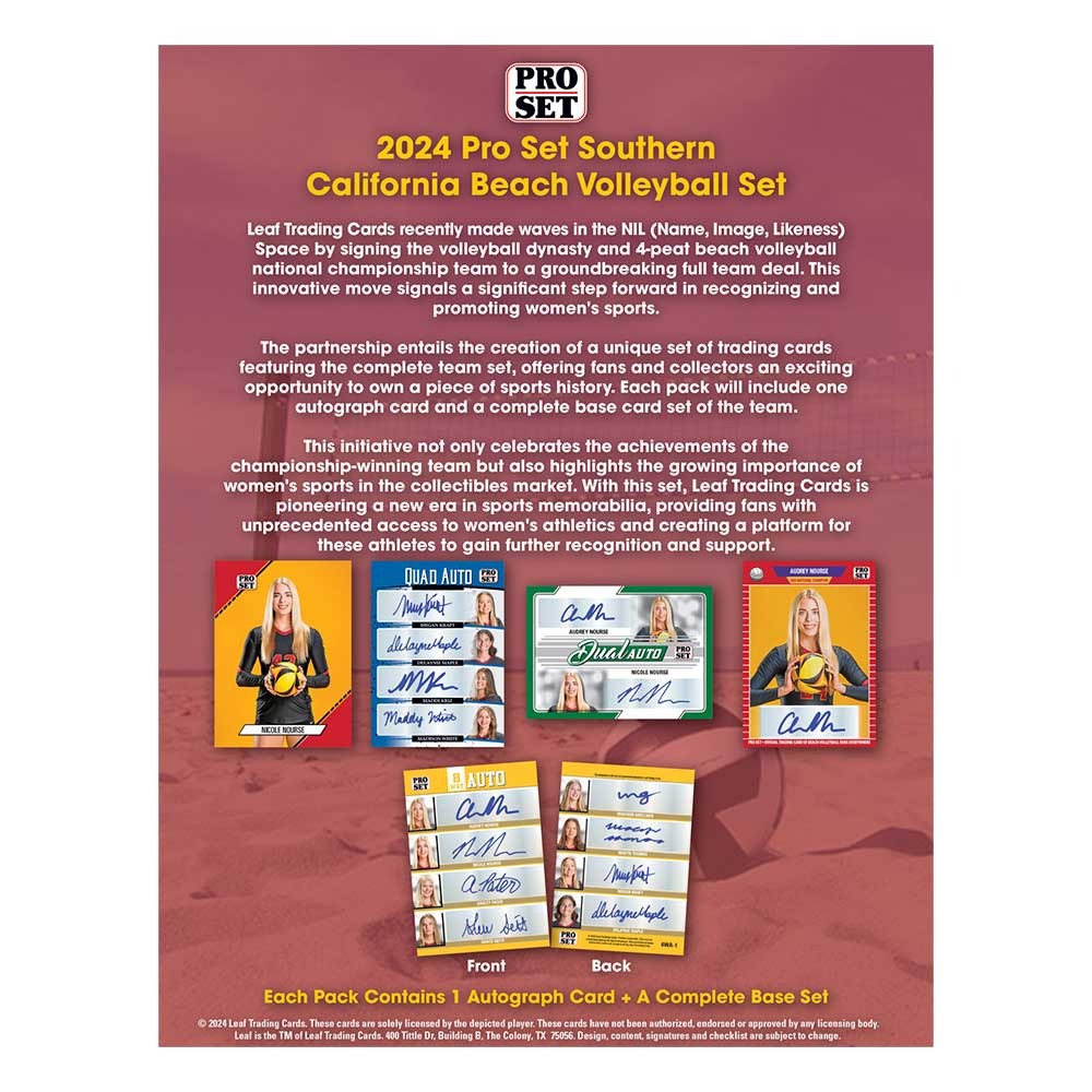 2024 Leaf Pro Set Southern California Beach Volleyball Hobby Box
