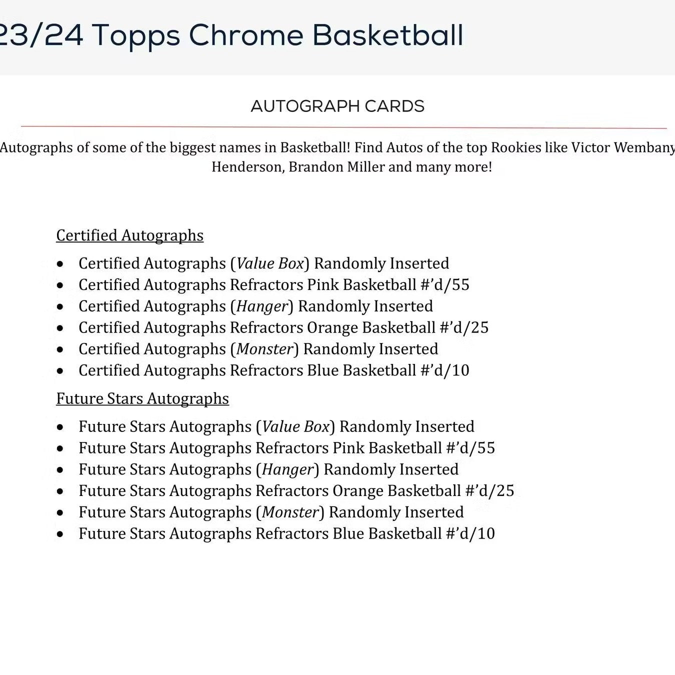 2023-2024 Topps Chrome Basketball Blaster Box Value Box