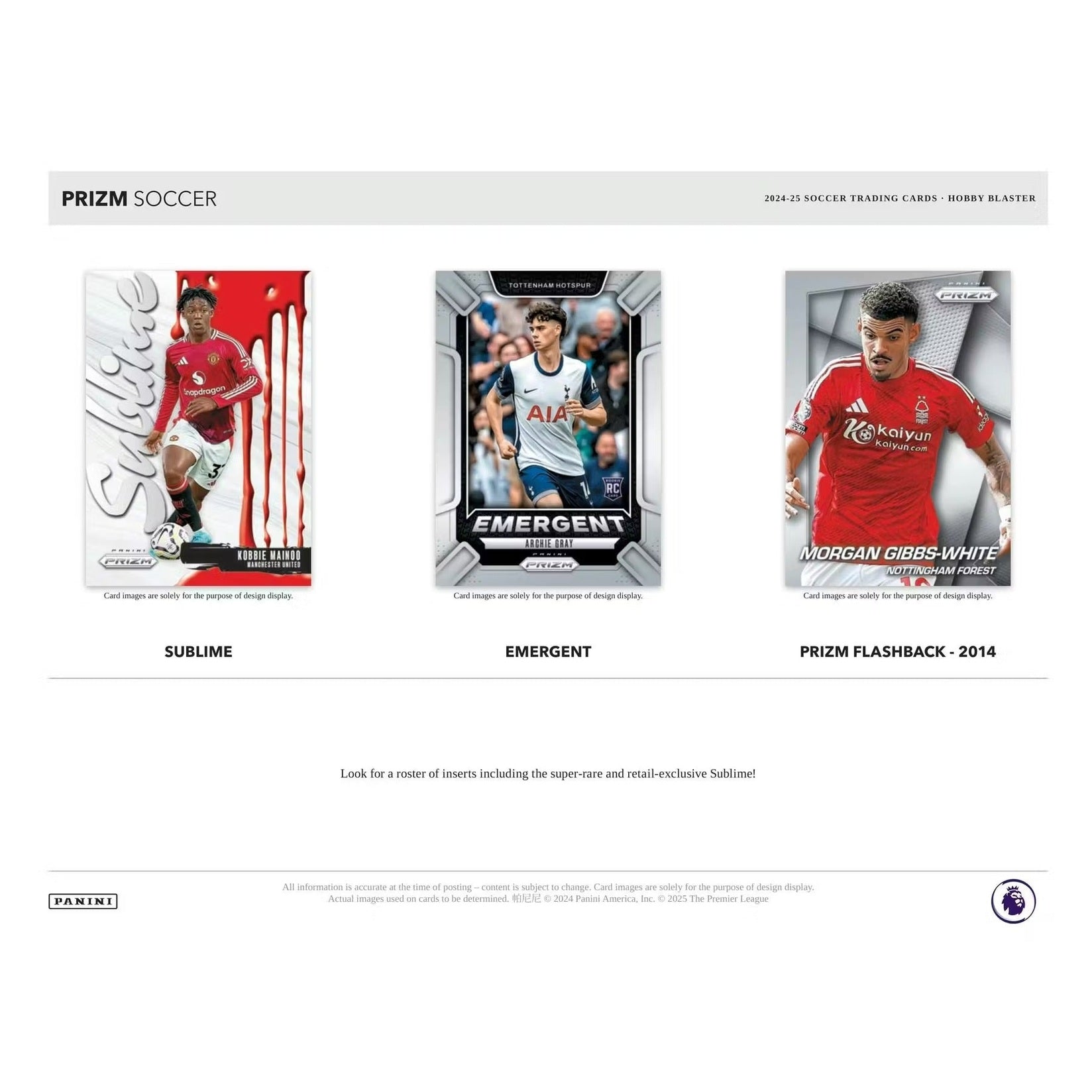 2024-25 Panini Prizm Premier League EPL Soccer Hobby Blaster Box Blue Mosaics