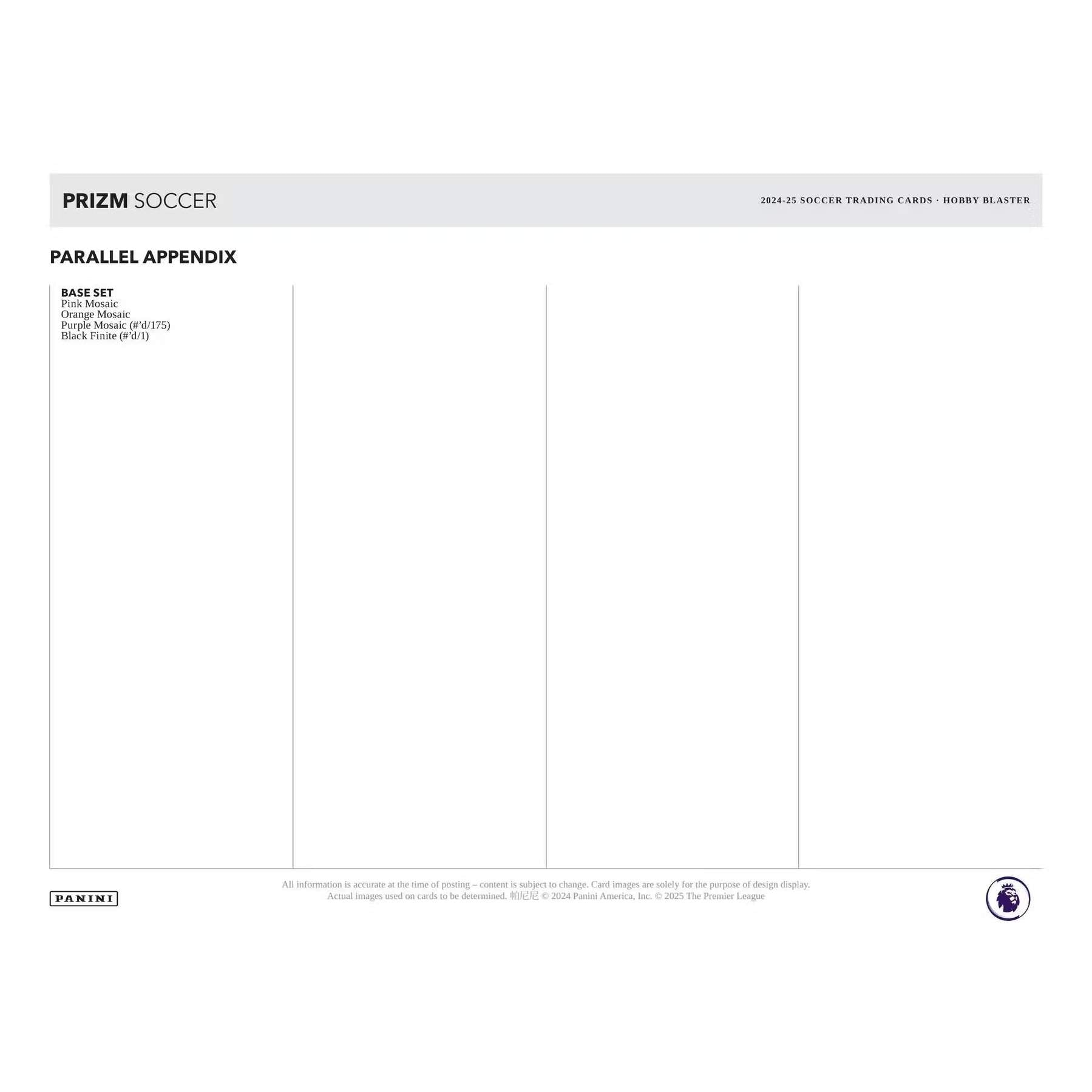 2024-25 Panini Prizm Premier League EPL Soccer Hobby Blaster Box Blue Mosaics