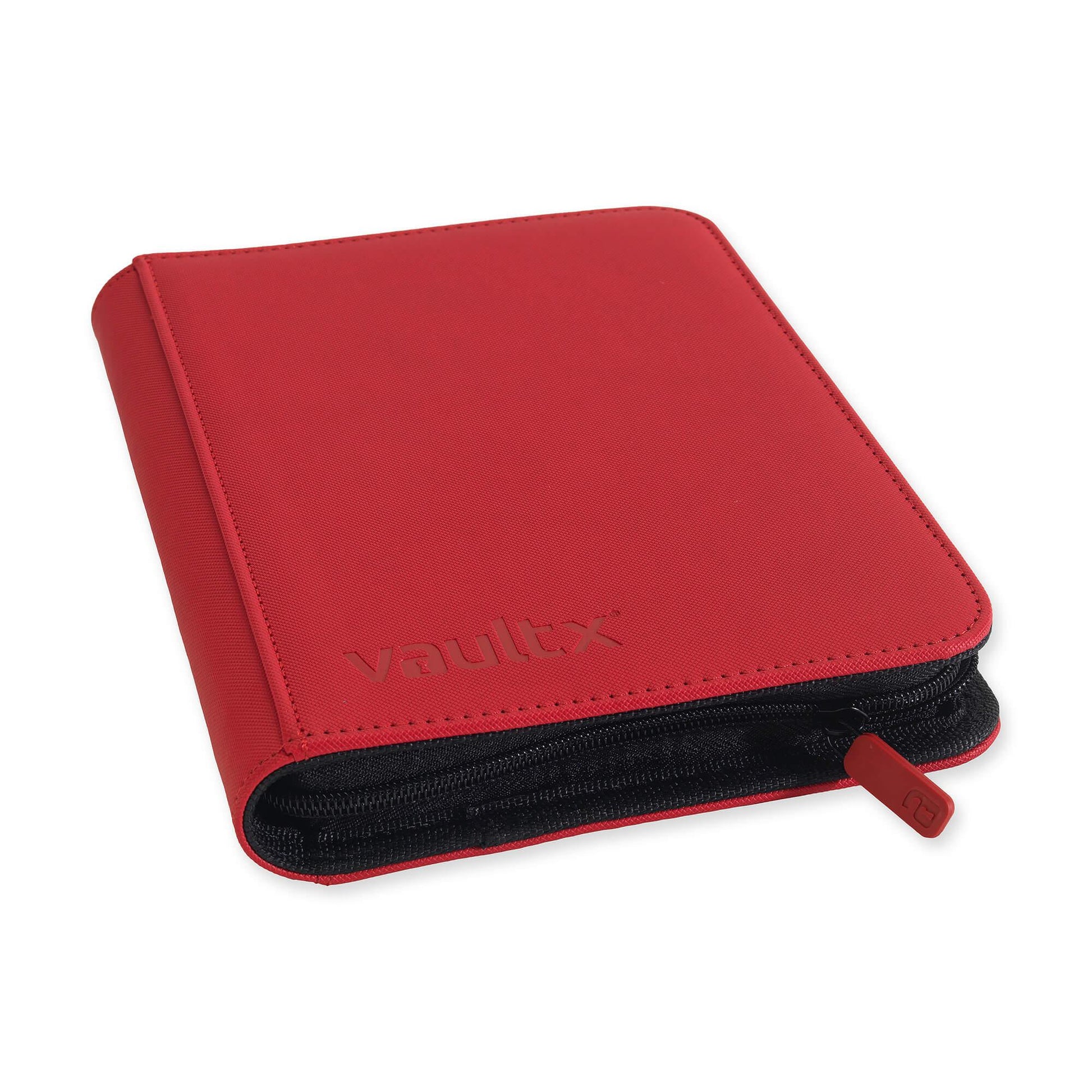 Vault X Premium Exo-Tec® 4 Pocket Zip Card Binder - Red 