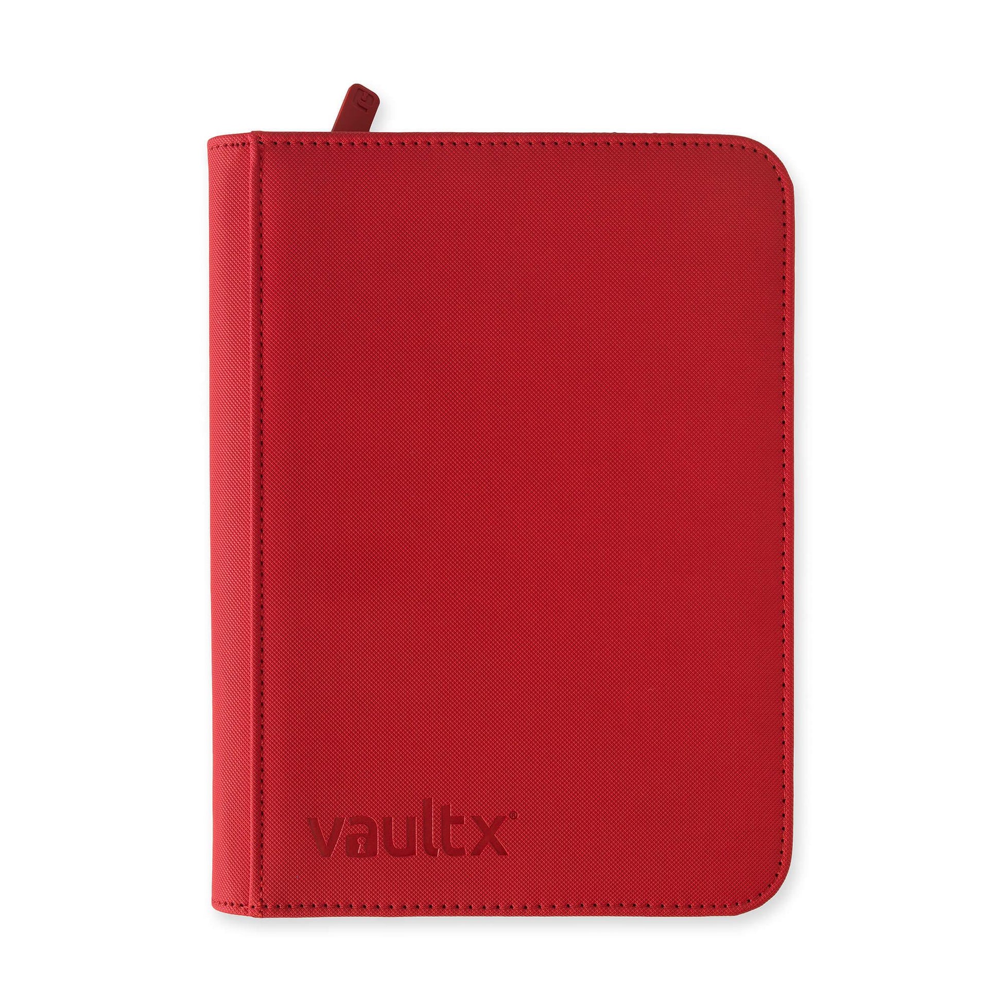 Vault X Premium Exo-Tec® 4 Pocket Zip Card Binder - Red 