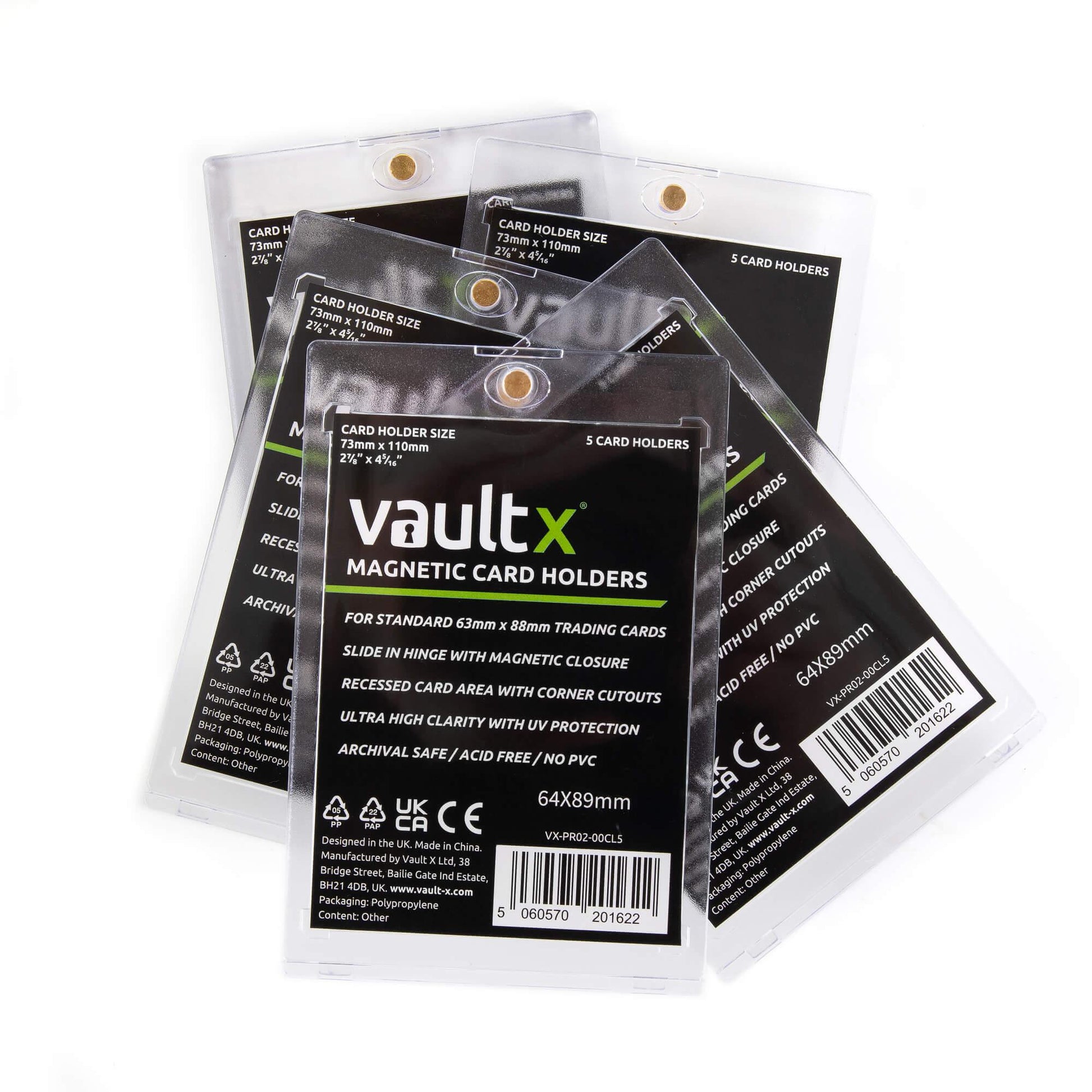 Vault X Magnetic Card Holders One Touch Case 35pt (5 Pack) 