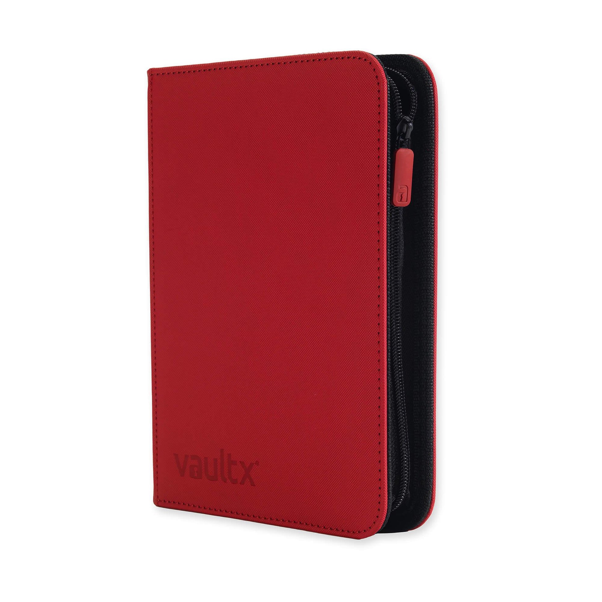 Vault X Premium Exo-Tec® 4 Pocket Zip Card Binder - Red 