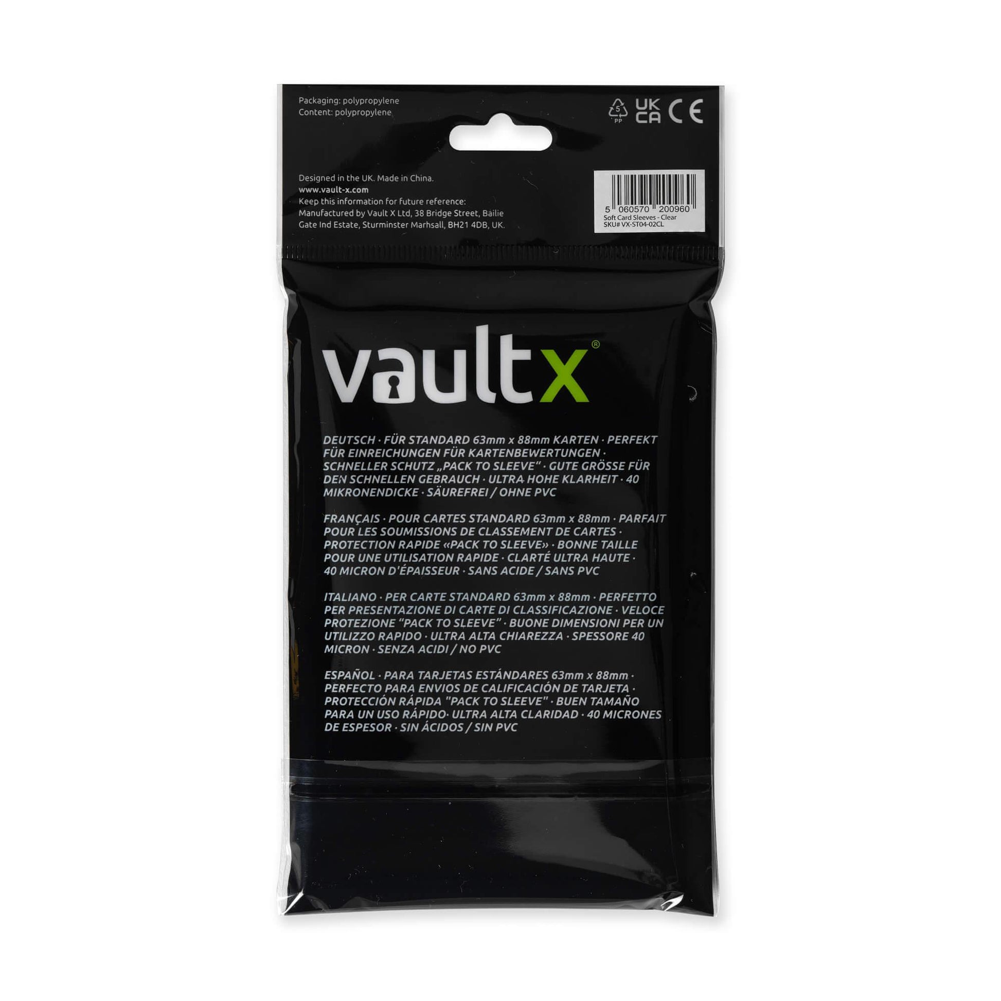 Vault X Soft Card Sleeves (200 Pack) 