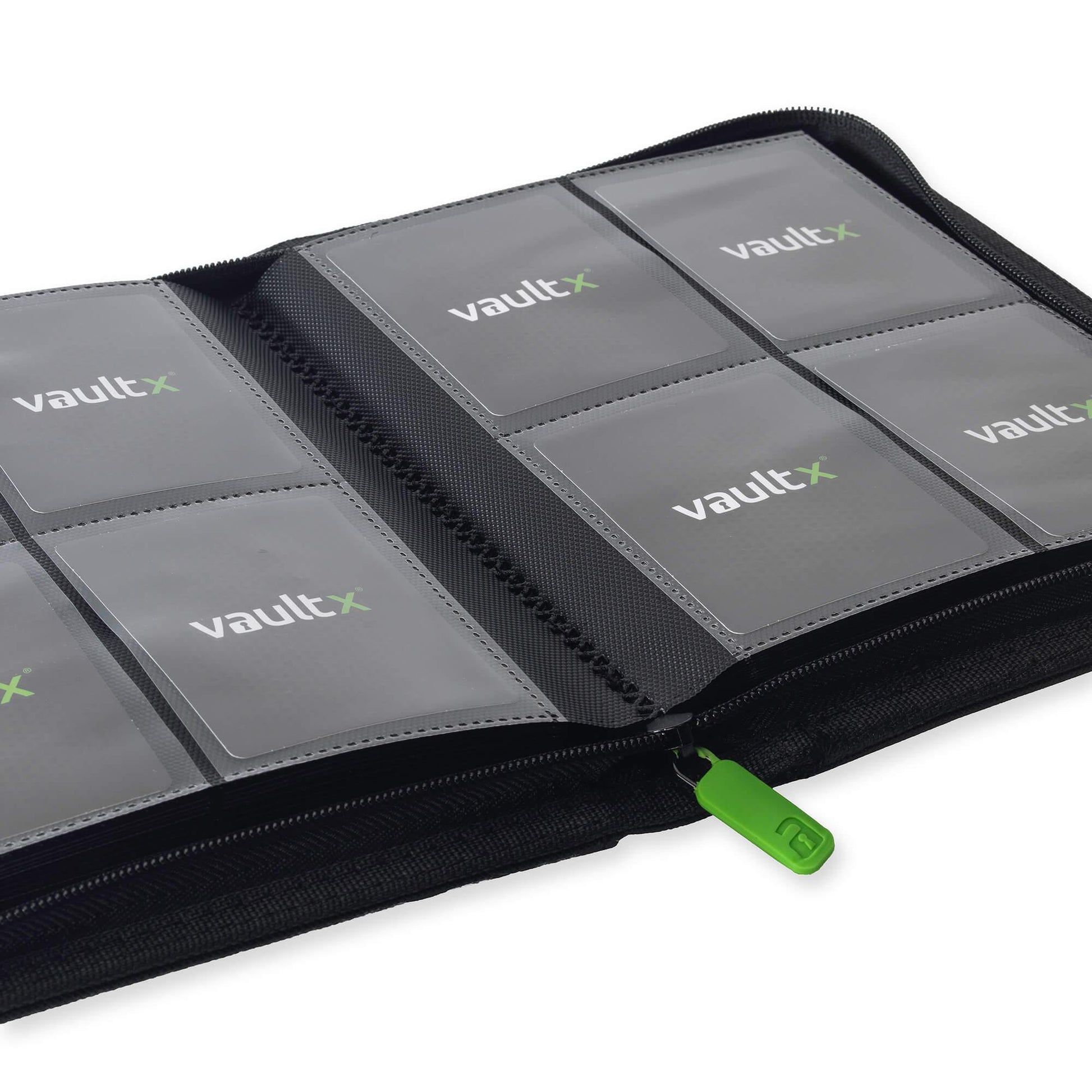 Vault X Premium Exo-Tec® 4 Pocket Zip Card Binder - Black 