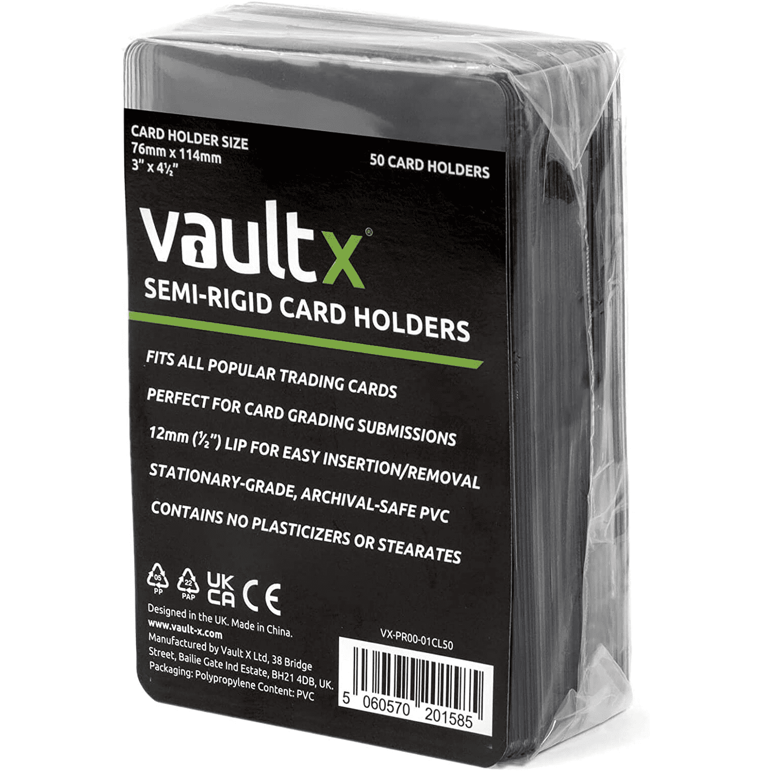 Vault X Semi-Rigid Card Holders 50 pack 