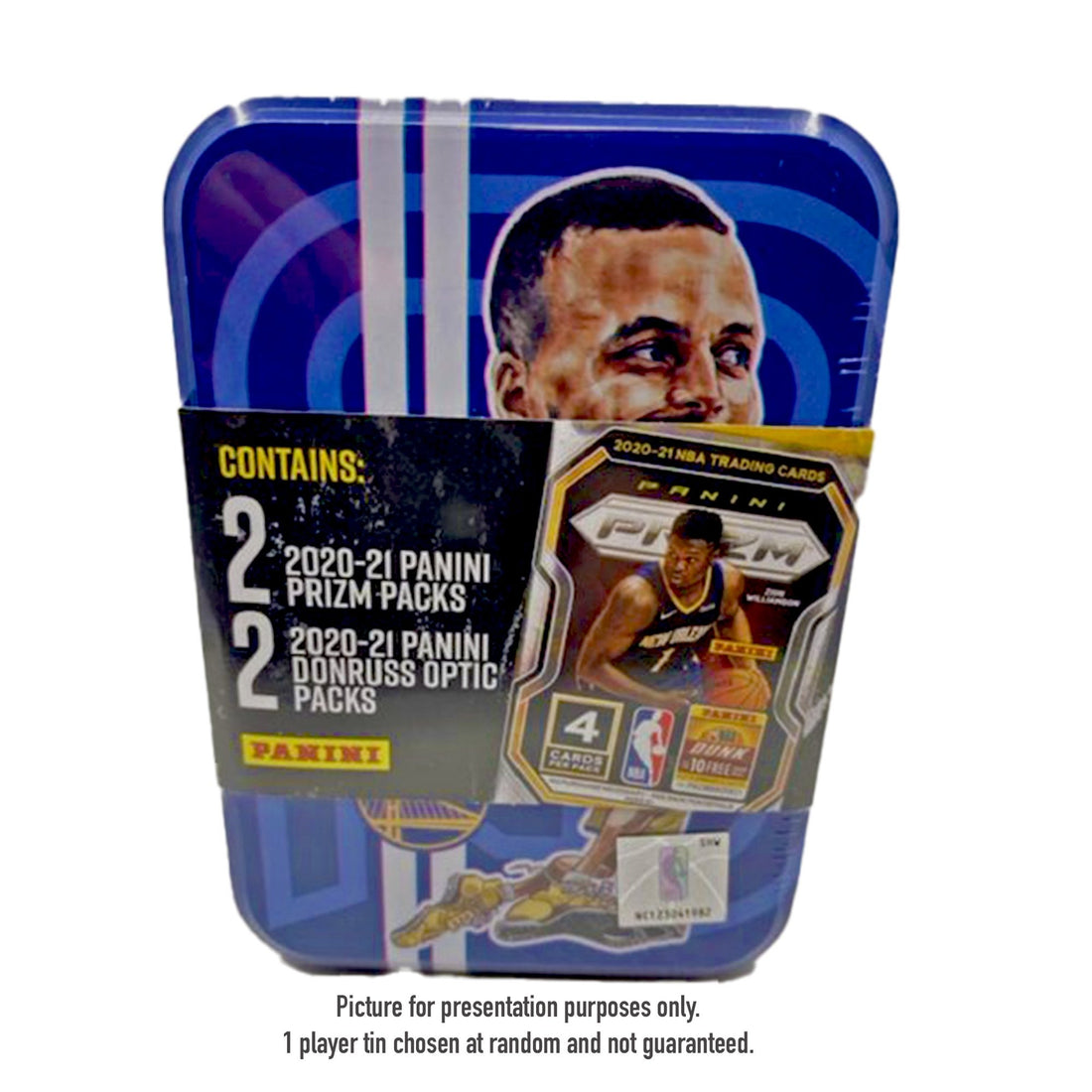 NBA Basketball Tin - 2 Packs Panini Prizm & 2 Packs Panini Donruss Optic Cards