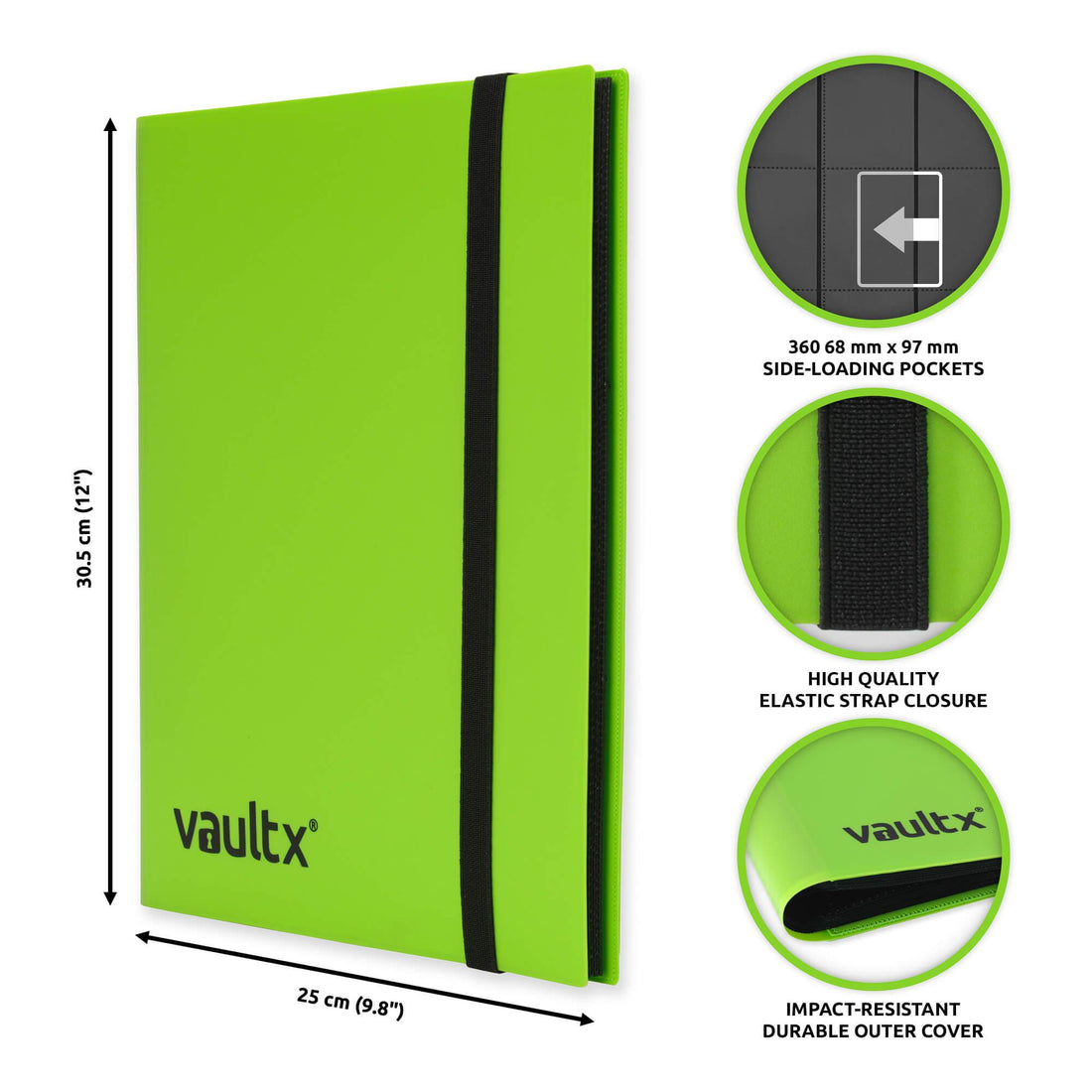 Vault X 9 Pocket Card Strap Binder - Green 